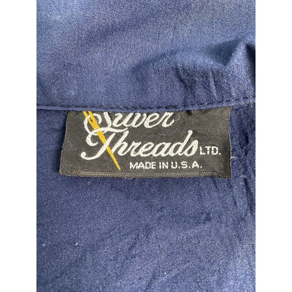 VTG Silver Threads Seashell Rope Striped Long Sleeve Button Up Shirt Women’s M - Picture 7 of 9